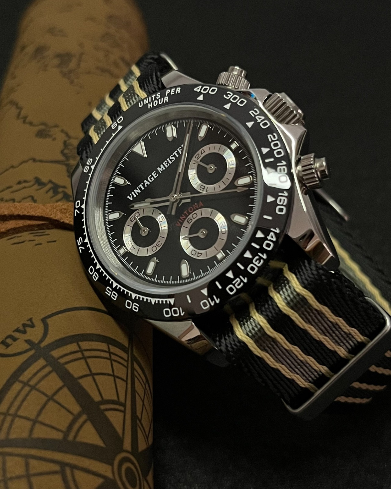 Chronograph Watch - Black Dial