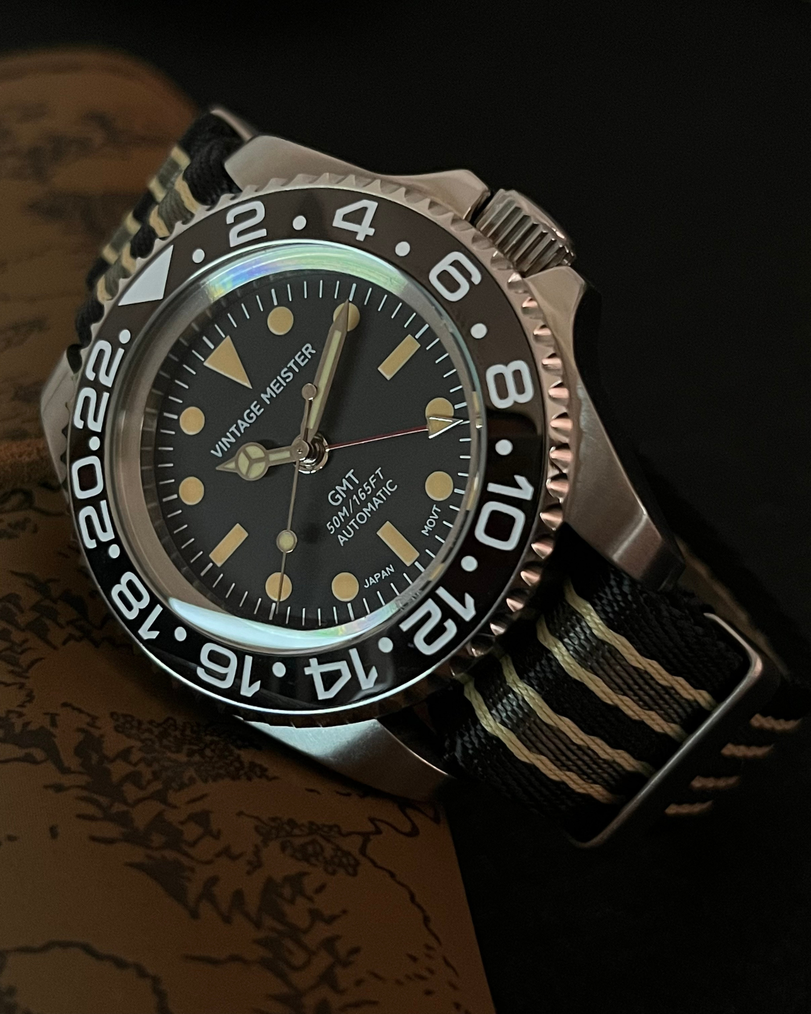 Automatic Vintage GMT Watch - 44MM Case